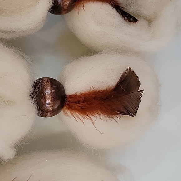 Dreamcatcher rabbit fur, feathers, beads, wool, and leather.  Wall hanging. - Picture 4 of 6